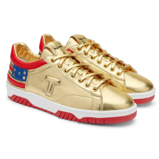 Gold Low-Top Sneakers
