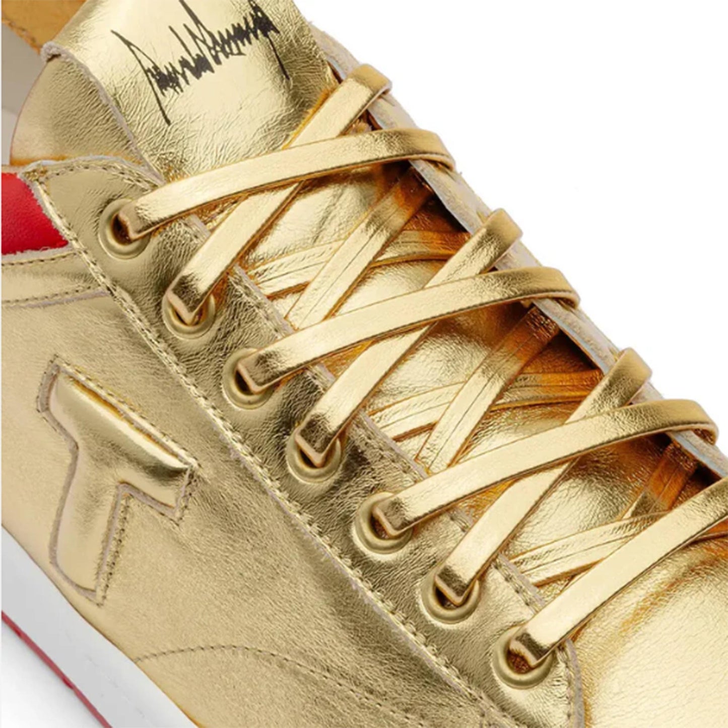 Gold Low-Top Sneakers