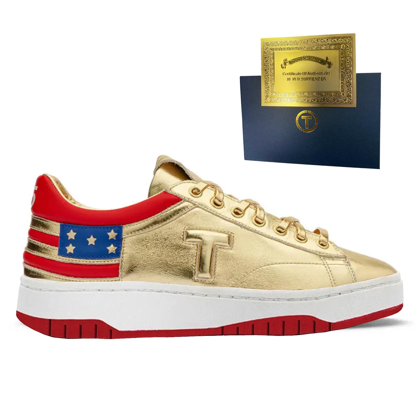 Gold Low-Top Sneakers