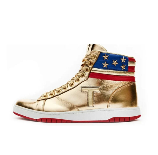GOLD HIGH TOP SNEAKERS