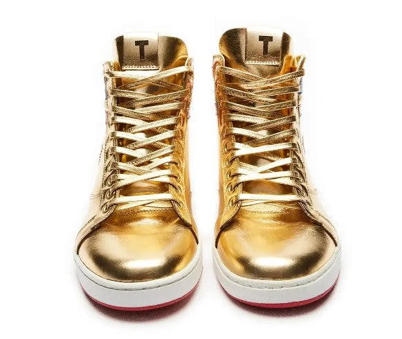 GOLD HIGH TOP SNEAKERS
